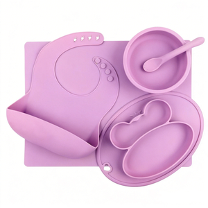 CHINFAI Fabricant sur mesure, bavoir en silicone pour enfants sans BPA, assiette, bol pour bébé, ventouse, ensemble d'alimentation pour bébé - Product Image 1