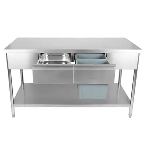 Restaurant commercial Kitchen stainless steel work pre table