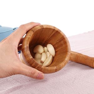 Wholesale Price Bamboo Material Solid Garlic Rammer Household Manual Garlic Stone Mortar Grinding Machine Garlic Rammer - Product Image 5