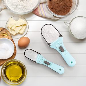 Nhà Bếp Có Thể Điều Chỉnh Đo Cup Rắn Lỏng Nhựa Quy Mô Phù Hợp Cube Đo Công Cụ Đo Thìa Cho Muỗng Canh - Product Image 6