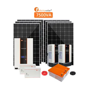 Paneles solares completos de 7500w, sin conexión a la red, batería de iones de litio, Mono, para casas