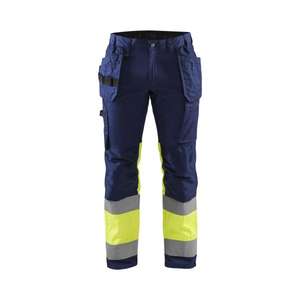 BLAKLADER - 155818118933D128 Pantalon haute visibilité avec stretch Bleu marine/jaune-EAN 7330509883334 HI-VIS WORKWEAR - Product Image 1