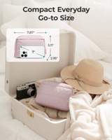 Pochette de maquillage matelassée en tissu nuageux avec logo personnalisé, sac de rangement de beauté pour femmes, pochette de maquillage matelassée, sac de voyage léger, sac de toilette