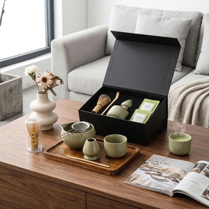 Ensemble complet de fouets <span class=keywords><strong>à</strong></span> matcha en céramique pour la cérémonie du thé japonaise, kit en grès vert avec bol <span class=keywords><strong>à</strong></span> matcha et coffret cadeau personnalisé - Product Image 1