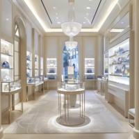 Vitrine à bijoux haut de gamme GZowin, cadre en acier inoxydable, verre haute transparence, éclairage LED, design écologique, durable