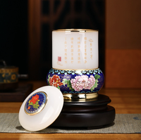 Haut de gamme fait à la main cloisonné boîte à thé cuivre filigrane émail pot moderne durable multifonction couvercle rabattable cuisine