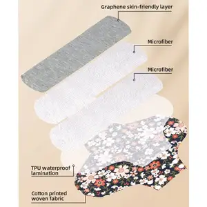 環境にやさしいリサイクル再利用可能な洗える速乾性高吸収性サニタリーパッド月経パッド布サニタリーパッド