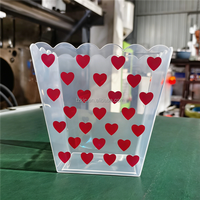 Seau à Popcorn Géant, Contenants en Plastique Rouge Festonnés pour Traiteur, Contenants en Plastique Festonnés Thème Pâques