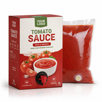Emballage personnalisé en boîte de 5 L pour sauce tomate avec valve de distribution, sachet de sauce liquide de qualité alimentaire
