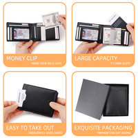 Portefeuille minimaliste RFID avec LOGO personnalisé Portefeuille mince en cuir pour homme avec pince à billets Portefeuille de voyage pour homme