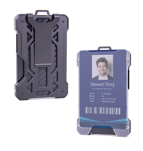 Porte-cartes en aluminium anti-RFID, motif carbone, fermeture à clip, gris, portefeuille minimaliste pour cartes de crédit - Product Image 4