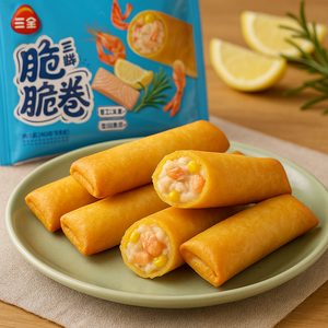 Trio de Rollitos Primavera de Mariscos Congelados Dulces y Crujientes Sanquan para Niños - Pastelería Congelada en Bolsa para Venta al por Mayor - Product Image 6