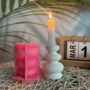 Handmade Resin Casting Molds Eco-Friendly <b>PC</b> Material Ins Style Decorative Ornaments Silicone Candlestick Mold A9208 Number <b>Set</b> - Product Image 3