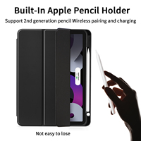 Étui pour tablette en cuir et fibre de carbone, iPad 10,9 pouces 10e et 11e génération A16, support pliable magnétique avec emplacement pour stylet, coque intelligente