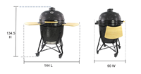 Barbecue Kamado TOPQ Garden 27 pouces, style luxueux et haut de gamme, en céramique pour extérieur
