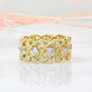 Bague ajourée tressée vintage pour femme, bijou de doigt élégant de style cour. - Product Image 6