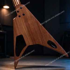 Guitarra Eléctrica de 6 Cuerdas sin Cabezal en Forma de V, Mástil de Arce de 7 Piezas, Tapa de Madera de Mango, Cuerpo de Caoba, Guitarra Eléctrica Personalizada - Product Image 4