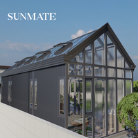 Véranda en aluminium, jardin d'hiver en verre, serre, solarium, toit de terrasse, isolation thermique extérieure, préservation de la chaleur