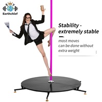 Poteau de pole dance rose en silicone pour scène, rotatif et statique