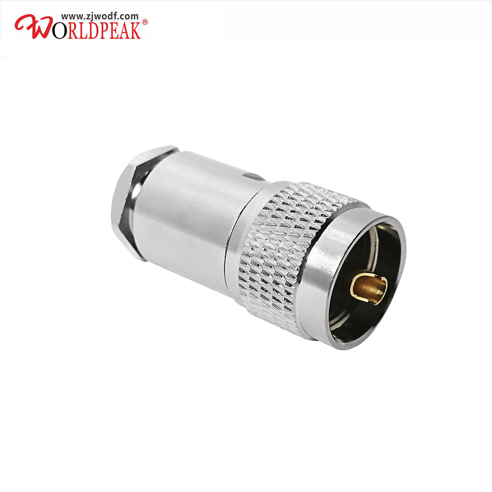 Custom Rf Cable 50ohm Straight RF Coax Cable Connector UHF Male PL259 Plug Clamp for ...