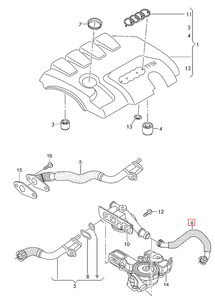 Karter havalandırma hortumu yağ ayırıcı tüp boru ile uyumlu Audi Q5 A5 A6 A4 06J103221A motor parçaları - Product Image 6