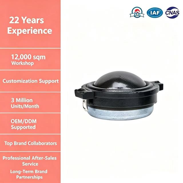 High Quality 25mm 8W Iron Transparent Silk Dome Tweeter Internal Magnet Speaker Driver for Speaker