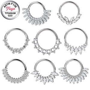 Anillos para la Nariz para Mujer, Pendientes de Cartílago, Aros de Titanio G23 para Piercing de Nariz, Anillos Segmentados Articulados, Joyería para Helix, Rook, Daith - Product Image 1