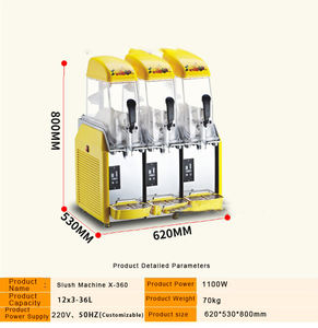 गर्म बिक्री 220 वी वाणिज्यिक 3 टैंक बर्फ स्लश मशीन और केले की बिक्री पर गर्म बिक्री - Product Image 2