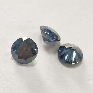 Gemas Sintéticas de Moissanita Azul Creadas en Laboratorio, Piedras Preciosas Sueltas Redondas de 5~10 mm para la Elaboración de Joyería Fina - Product Image 5