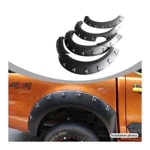 บังโคลนล้อรถยนต์คุณภาพสูง วัสดุ ABS สีดำ พร้อมรูยึดแบบรีเวท สำหรับรถฟอร์ด เรนเจอร์ ปี 2015-2023 - Product Image 1