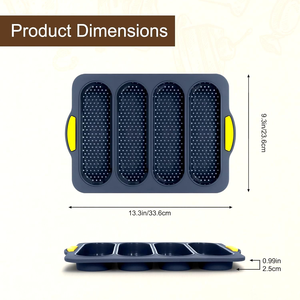 4-Slot Heat Resistant <b>Silicone</b> Loaf Pan Molds Toast & Cooking Baguette Pan <b>Baking</b> <b>Silicone</b> Mold Cake Tools - Product Image 1