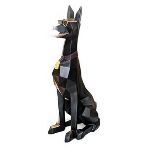 Juego de Estatuas de Perro Dóberman de Resina Estilo Nórdico con Bandeja - Adorno Decorativo Único para el Hogar - Product Image 5