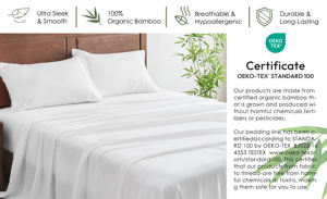 Sábanas refrescantes certificadas Oeko-TEX, 300 hilos, 100% bambú orgánico, Sábana bajera blanca, ropa <span class=keywords><strong>de</strong></span> cama para cuna - Product Image 6