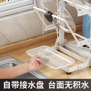 Étagère de cuisine multi-niveaux avec rangement pour couvercles, pour armoire sous évier, organisateur de casseroles, design carré HS104 - Product Image 4