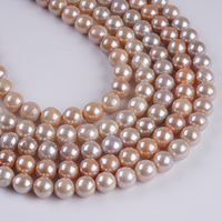 Perles naturelles en gros, 9-11 mm, perles d'eau douce rondes Edison, brillantes, pour la fabrication de bijoux