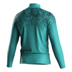 Sweat-shirt à capuche personnalisable OEM pour hommes, en polyester et coton, pull Jiujitsu à fermeture éclair 1/4, vert uni - Product Image 2