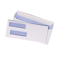 Enveloppe personnalisée pour documents officiels avec double fenêtre, impression de logo en gros, emballage pour affiches en papier avec fenêtre en PVC