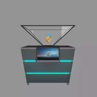 Gabinete de caja de proyector de holograma de pirámide 3D directo de fábrica para sala de exposiciones de joyería exposiciones de museo