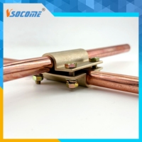 Connecteur de mise à la terre carré en laiton électroplaqué de 120 mm pour câble et tige