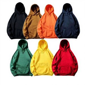 <b>Men's</b> <b>Orange</b> Hooded Sweatshirt Oversized Cotton Fleece Casual Solid Color Pocket <b>Hoodie</b> Autumn Style Regular Fit 2027 - Product Image 6