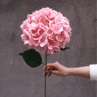 Hydrangea artificielle Bella à tige unique, style sucette, fleurs en soie, centre de table pour allée, décoration de mariage et de maison, extérieur