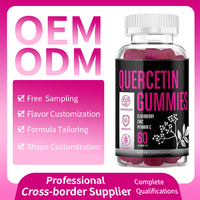 Complément alimentaire pour le soutien pulmonaire à la quercétine 500 mg, bonbons gélifiés avec zinc, stimulant du système immunitaire, saveur personnalisée, emballage en bouteille pour adultes