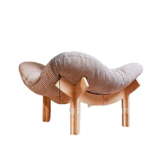 Wooden Cat <b>Bed</b> Round Elevated Pet Sofa <b>Bed</b> Solid Wood Indoor Cat <b>House</b> 52.1 x 52.1 x 26.2cm - Product Image 4