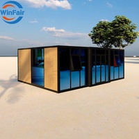 Maison conteneur préfabriquée pliable WinFair à bas prix de 20 pieds avec salle de bain, économique pour studio à domicile/espace créatif/bureau de jardin