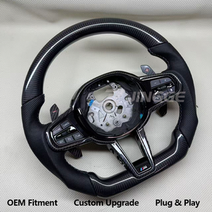 ครึ่งสำหรับพวงมาลัยรถสปอร์ตหนังคาร์บอนไฟเบอร์สำหรับ M Series M5 M3 G80 M4 G82 G01 X4 G02 X5 G05 X6 G06 G11 G12 - Product Image 1