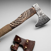 Couteau de chasse en acier Damas fait main, mini hache Tomahawk, hache de chasse, couteau de chasse d'extérieur, vente en gros à bas prix