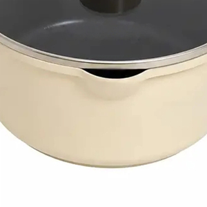 Couvercle en verre compatible induction, 20 cm, casserole en aluminium antiadhésive pour soupe et lait avec poignée en bakélite - Product Image 2