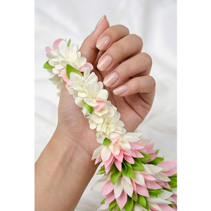 Guirlande de fleurs artificielles roses et blanches, collier floral décoratif pour mariage, mariée, temple, festival, décoration d'entrée de maison - Product Image 2