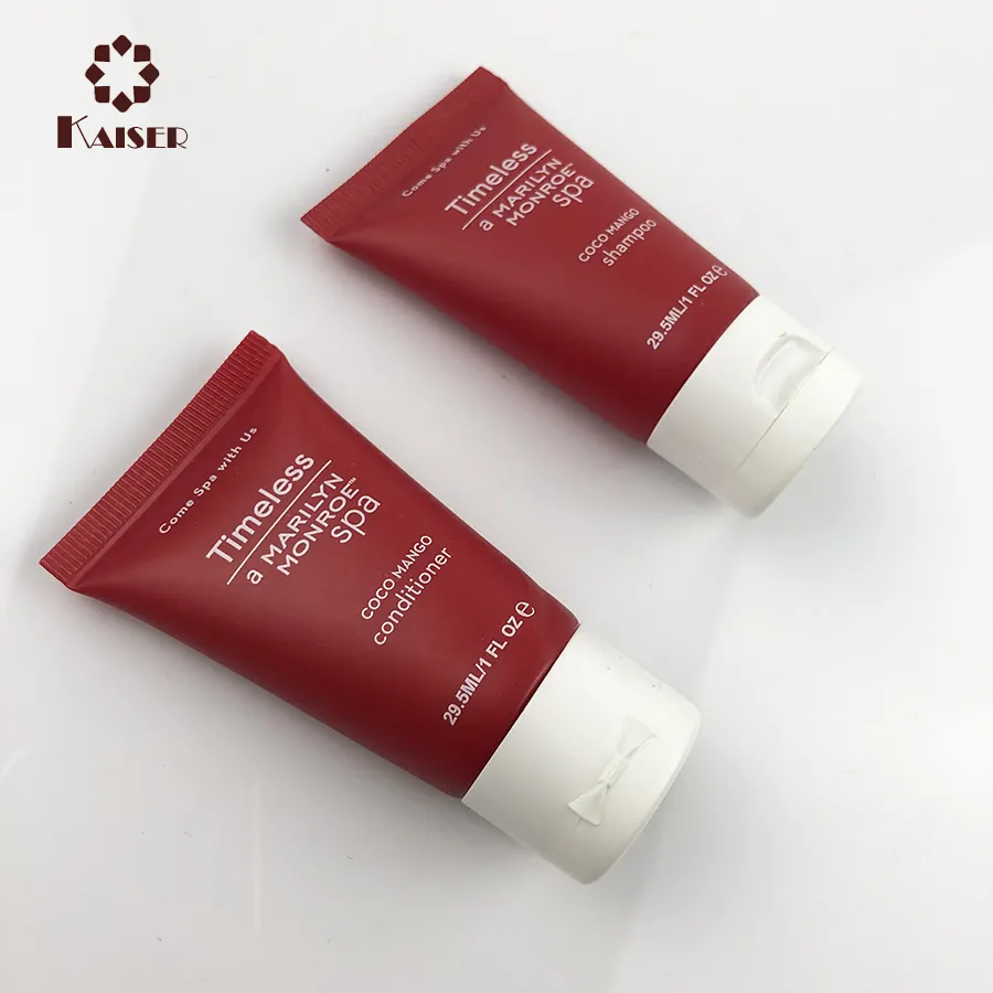 Conjunto de shampoo e condicionador para hotel 30ml, mini tubo de cosméticos descartável