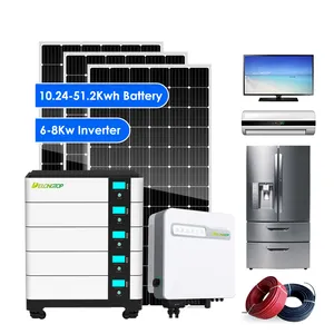 51.2v 200ah 400ah 600ah 800ah 1000ah Lithium Battery Solar Energy System 6kw Hybrid Solar System Complete Kit